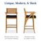 Best Choice Products Set of 2 Outdoor Acacia Wood Bar Stools Bar Chairs w/ Weather-Resistant Cushions